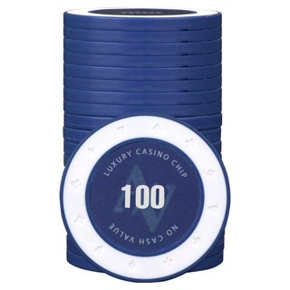 AAHM 16G 邊緣撲克籌碼 100, 海軍藍, 25個