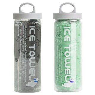 원이네 곰돌이 아쿠아 습식타월 대형 2종 + 보관케이스 2종 세트 85 x 33 cm, 그레이 + 민트, 1세트