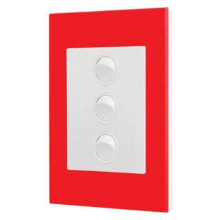 Legrand 羅格朗 Excel VIVO Simple 紅色邊框三開關 白色, 1個