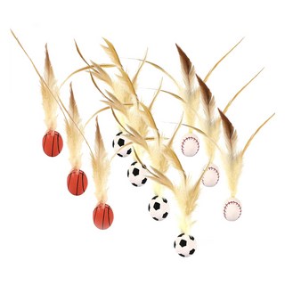 네오짱 고양이 탱탱볼 앤 깃털 장난감 10p, 혼합색상, 1세트