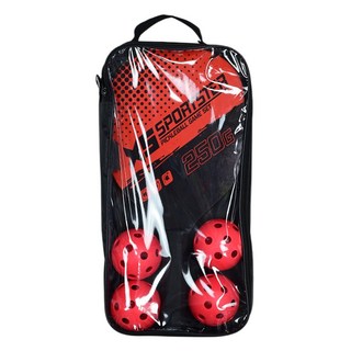 匹克球精裝套組 球拍 2個 + 球 4顆 + 收納袋, 激情紅, 1組