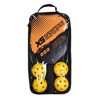 匹克球精裝套組 球拍 2個 + 球 4顆 + 收納袋, 烈焰橙, 1組