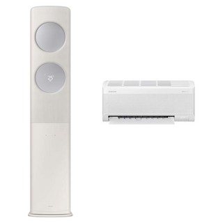 삼성전자 62.6㎡(19평) + 18.7㎡(5.7평) BESPOKE AI 무풍 클래식 홈멀티형 에어컨 AF70F19D24ER1T + 리모컨 세트 방문설치, 일반배관형