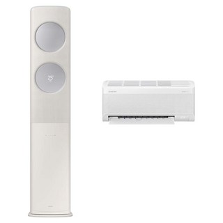 삼성전자 62.6㎡(19평) + 18.7㎡(5.7평) BESPOKE AI 무풍 클래식 홈멀티형 에어컨 AF70F19D24ER1Z + 리모컨 세트 방문설치, 매립배관형