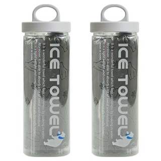 원이네 곰돌이 아쿠아 습식타월 대형 85 x 33 cm + 보관케이스 세트, 그레이+그레이, 2개