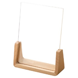 收納部屋 壓克力木製U型相框 豎款 原木色 相片展示架 居家裝飾擺件, 8吋(164 x 212 x 45mm), 1個