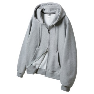 ALVINCLO 純色常規版型雙向連帽拉鍊外套 AZH673