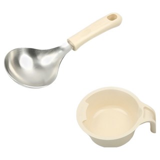 보겐 멀티 서빙 미니 국자 + 받침 세트, 바닐라, 1세트