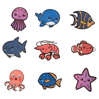 Kes.B Nature 海洋沐浴遊戲貼紙組, 1套, 混合顏色