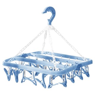 AHOYE 防風可折疊曬衣夾/襪子夾/內褲 32夾, 淺藍色, 1個