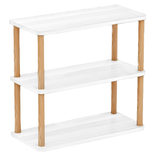 木質收納架 居家收納置物架, 40 x 20 x 43cm, 白色, 3層