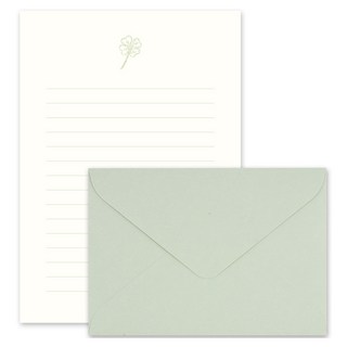 대시앤도트 에버모어 레터프레스 편지지 4p + 봉투 2p 세트, 03 wish clover, 1세트