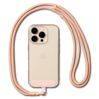 Ringke Flow Y型肩背手機掛繩夾片, 橙粉色, 1個