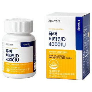 김석진랩 퓨어 비타민D 4000IU 36g, 90정, 1개