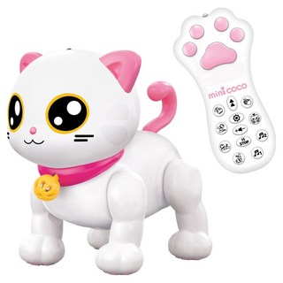 IWill COMPANY i-will 智能跳舞貓咪 Mini Coco Sugar 玩具, 1個, 白色 + 粉紅色