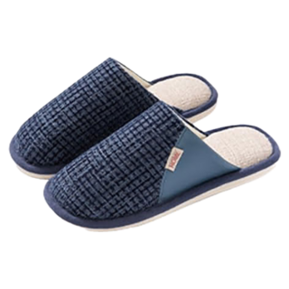 bebehome 簡約棉麻包頭拖鞋, 藏青, 1雙