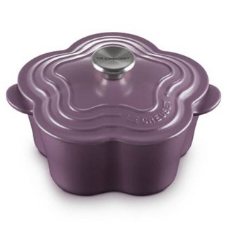 LE CREUSET 山茶花鐵鍋 鋼頭 20cm 水晶紫 鑄鐵鍋 湯鍋 燉鍋 露營鍋, 1個