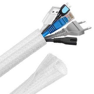 쥬롬 케이블 선정리 매쉬 튜브, 1개, 화이트