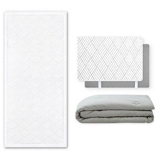 크린포유 오코텍스 Q-MAX 인증 냉감 패드 세트, 화이트(매트, 커버), 아이스그레이(이불), 쿨매트