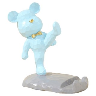 HOHOO 手機桌面動物支架 顫抖熊 Bear Kick, 藍色, 1個