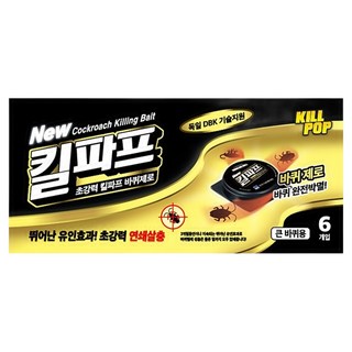 킬파프 한국디비케이 바퀴제로 큰바퀴용 바퀴벌레유인제거제 6p, 27g, 1개