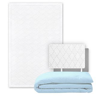 크린포유 오코텍스 Q-MAX 인증 냉감 패드 세트, 화이트(매트), 아이스블루(이불), 쿨매트