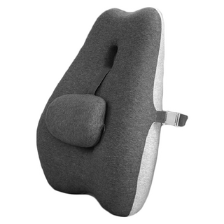 可調式記憶棉舒適腰靠枕墊, 升級款灰色