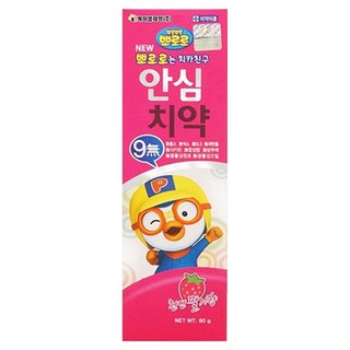 케이엠제약 뽀로로 안심 키즈치약 천연딸기향, 80g, 1개