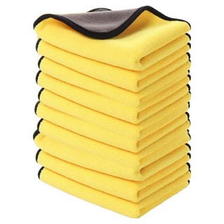 디어까사 프리미엄 다용도 양면 극세사 물기제거 세차타월 30 x 30 cm, 옐로우, 10개