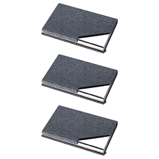 小麥購物 不銹鋼名片盒 E086 3個, 甲骨紋 銀灰色