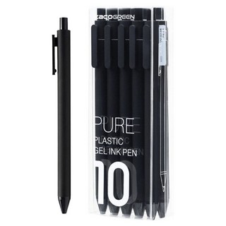 카코 퓨어 소프트 젤펜 0.5mm, 블랙, 10개