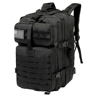 ROJI 大容量登山露營後背包 45L, 黑色