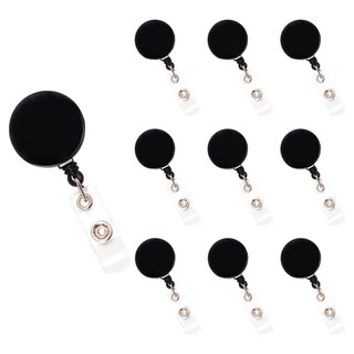 쿠미핸즈 심플 사원증 릴홀더 고리, 블랙, 10개