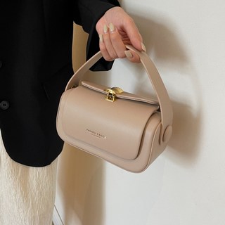 AFAMIC 艾法 F05 韓版潮流質感百搭多層次收納手提包/斜背包/波士頓包/馬鞍包, 卡其色