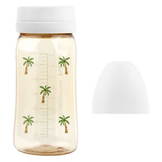hibee 嬰兒用 PPSU 無奶嘴 270ml 8-vent 奶瓶, 椰子樹 + 白色, 1個
