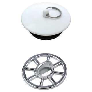 욕조 마개 + 머리카락 거름망 세트, 화이트(마개), 실버(거름망)