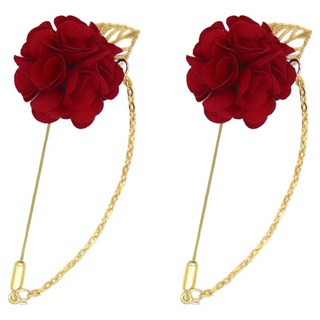 Maumdama 金色康乃馨胸花, 2個, 紅色