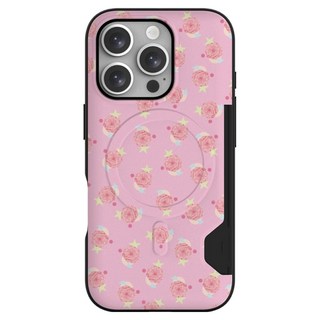 Design Plus 復古花卉雙卡夾 MagSafe 輕薄防撞手機殼