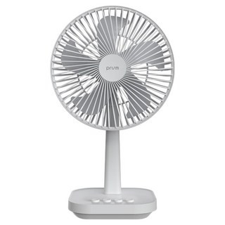 프리즘 D1 무선 회전 5엽날개 소형 충전식 BLDC 탁상용 저소음 레트로 선풍기, PMFN-D001A, 연그레이