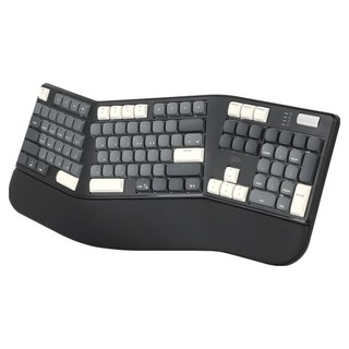 지클릭커 무선 OFFICEPRO 인체공학 로우키 저소음 블루투스 풀윤활 기계식 키보드, 베이지 블랙, EK500, 핑크축