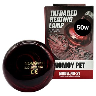 NOMOY PET 爬蟲類紅外線加熱聚光燈 50W ND-21, 紅色, 1個