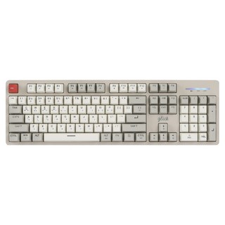 지클릭커 레트로 레드 M RGB 저소음 무선 블루투스 멤브레인 키보드, 브라운, SPR-104K, 제조사축