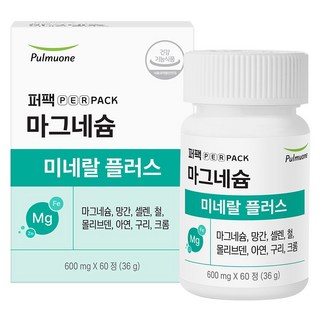 퍼팩 풀무원 마그네슘 미네랄 플러스 36g, 1개, 60정