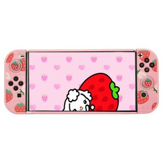 HOHOO 任天堂 Switch OLED 全包覆主題保護殼, 草莓, 單一商品, 1個