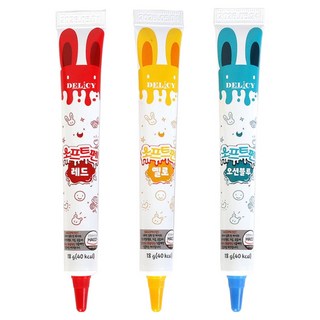 델리시 소프트펜 레드 18g + 옐로 18g + 오션블루 18g 베이킹 재료 세트, 1세트, 54g