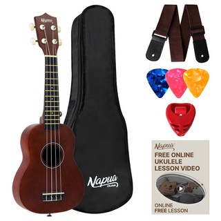 나푸아 입문용 우쿨렐레 초보 패키지 세트 NU330S BN, 소프라노, 1개