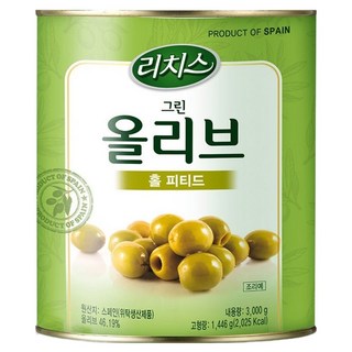 리치스 그린 올리브 홀 피티드, 1개, 3kg