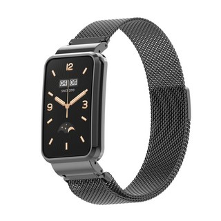 ANTIAN 米蘭尼斯商務金屬磁吸替換手腕錶帶, 黑色, 1個