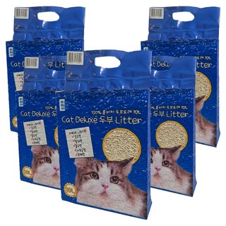 마마쇼 디럭스 가는입자 두부 고양이 모래, 10L, 5개, 오리지널