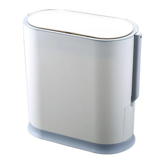Mass 智能感應 自動開蓋 防臭密封 窄身設計 浴室垃圾桶, 30 x 15 x 32cm, 白色